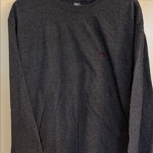 Polo by Ralph Lauren Dark Charcoal Long-Sleeve Crewneck with Maroon Pony